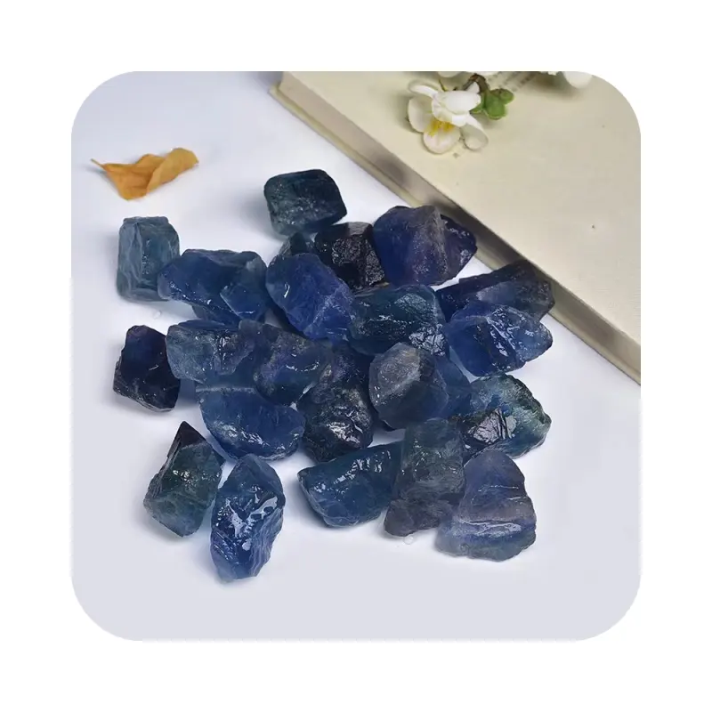 Penjualan Terbaik batu fluorit alami meningkatkan energi mineral biru fluorit kristal kasar batu mentah untuk dekorasi fengshui rumah
