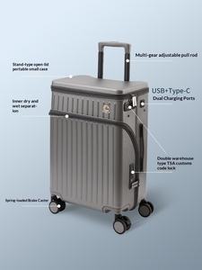 Valise rigide en néoprène unisexe 2025, nouvelle, 20 pouces, ouverture supérieure, grande capacité, poignée télescopique, roues pivotantes - Product Image 3