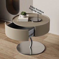 Table basse moderne simple en bois massif nouvelle selle en cuir design créatif personnalisé pour chambre d'enfant balcon meubles de maison