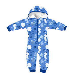 Fermeture à glissière avant imperméable après la natation Onesie Hoddied maillot de bain avec doublure en polaire pour garder les petits au chaud après les cours de natation - Product Image 2