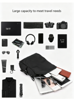 Sac à dos pour ordinateur portable 15,6 pouces, personnalisé avec logo, durable, de haute qualité, antivol, imperméable, en polyester et nylon, unisexe, pour étudiants, voyages d'affaires