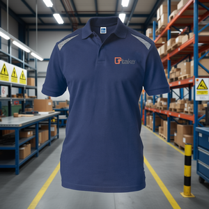 Polo à manches courtes bleu taille M pour uniforme de travail - Product Image 3