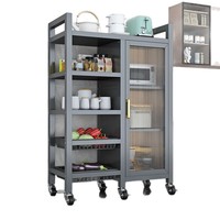 Étagères de cuisine avec grille et portes pour le rangement anti-poussière des légumes, des fruits, des pots, des bols et des armoires de rangement