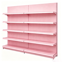 Étagère de présentation de supermarché intégrée robuste sur mesure avec combinaison acier-bois pour les magasins de détail