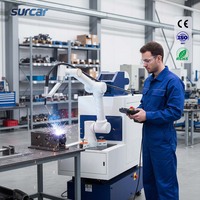 Robot de soudage collaboratif flexible Surcar, programmation par traçage manuel, machine de soudage avec moteur pour la production de petites séries