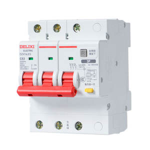 Delixi DZ47SLES Miniature 3P Three-Phase <b>Circuit</b> <b>Breaker</b> with Residual Current Protection - Product Image 1