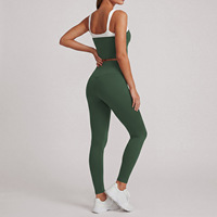 Ensembles de yoga pour femmes avec logo personnalisé, vêtements de fitness et de yoga bicolores, taille haute, extensibles dans quatre directions, séchage rapide, vêtements de course et de gym