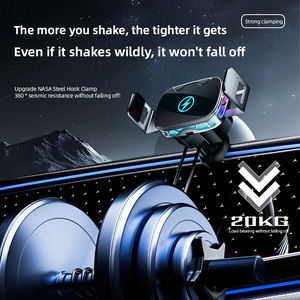 Nouvel Arrivage 2026 – Chargeurs de Voiture Sans Fil 15W à Rotation 360° avec Lumière RGB et Support Téléphone pour Grille d'Aération pour iPhone 17 - Product Image 3