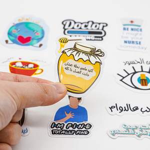 Custom Personalized Adhesive Vinyl Waterproof Stickers Individual Die Cut Logo Label for Promotion Cartoon Sticker - Product Image 1