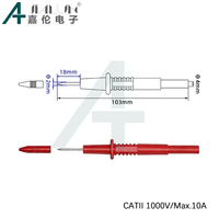 JIALUN Test Probe Tips Test Pin Electrical Connector 4mm Female Banana Socket Brass Abrasion Resistant 10A Rated Multi-meter
