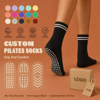 Chaussettes de Pilates et de Yoga en Coton de Marque, Chaussettes de Sport Athlétiques de Luxe pour Femmes avec Logo Antidérapant, Chaussettes de Ballet Jacquard Personnalisées