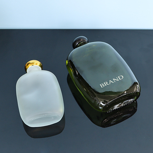 TOP Offre Spéciale 100ml 250ml 350ml 500ml Plat Clair Froid Liqueur Boisson Jus Café Vin Flacon En Verre Bouteille Avec Bouchon En Plastique - Product Image 4