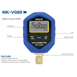 WK-VG89 เครื่องวัดสุญญากาศแบบดิจิตอล LCD ส่องสว่าง ความแม่นยำสูง เซ็นเซอร์ ระบบตรวจสอบ ปรับเทียบปั๊มสุญญากาศ พร้อมเสียงเตือน WK-VG89 WK-VG - Product Image 5