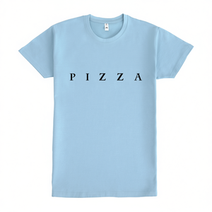 T-shirt Pizza a maniche corte azzurra unisex per abbigliamento casual - Product Image 2
