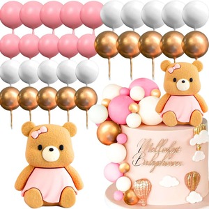 31 pezzi rosa blu orso torta decorazione blu papillon rosa abito rosa orso <span class=keywords><strong>per</strong></span> la decorazione della torta nuziale di compleanno - Product Image 3
