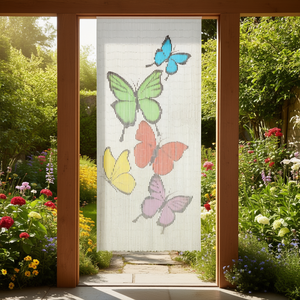 Bamboo <b>Insect</b> <b>Door</b> Curtain 35.4x78.7 In Multicolour Asian Design Easy Install Window <b>Screen</b> - Product Image 3