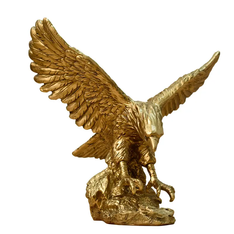 Personalizado vários tamanhos Resina Eagle Estátua animal Escultura pássaro Estatueta Bald Eagle Garden Decorative decoração do sotaque casa