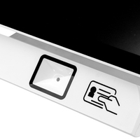 Système de point de vente tout-en-un Licon avec écran double de 15,6 pouces pour la vérification des appartements, ordinateur portable caisse enregistreuse avec caméra et lecteur de carte IC/ID
