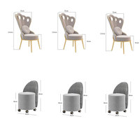 Ensemble table et chaises européennes modernes pour manucure avec cadre en métal et dessus en marbre