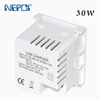 Module de prise de charge rapide USB NPECI 45x45mm Type C et C XJY-USB-B17P-3-3CC Charge rapide PD Prise USB