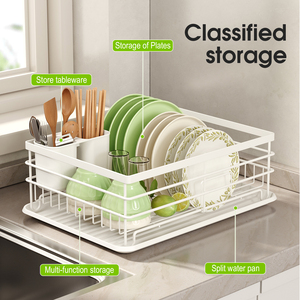 Escurridor Secaplatos <span class=keywords><strong>de</strong></span> Cocina para Encimera con Rejilla para Platos y Tazones y Bandeja <span class=keywords><strong>de</strong></span> Drenaje - Product Image 2