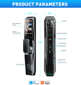 Sinovo hình ảnh liên lạc nói chuyện tuya nhận dạng khuôn mặt 6068 Lỗ mộng thông minh khóa cửa với đa mở khóa phương pháp cho nhà thông minh ngành công nghiệp - Product Image 2