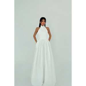 Robe de soirée blanche en crochet Tania pour femme, style A-line avec taille empire, vintage, nouvelles tailles XS S XL, tissu polyester - Product Image 3