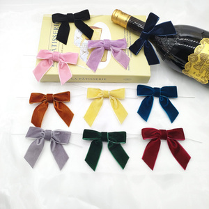Lazo de Terciopelo Personalizado al por Mayor con Cierre de Alambre <span class=keywords><strong>para</strong></span> Decoración de Árboles de Navidad, Botellas, Cestas, Envoltura de Regalos y Embalaje - Product Image 2