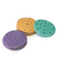 Disque abrasif rond de 6 pouces à 17 trous P60/80/100/120/150/180/220/240/320/400/500/600/800/1000/1200/1500 pour l'automobile