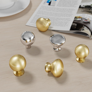 Boutons de meuble ronds en métal massif, à trou unique, style scandinave moderne et minimaliste, pour armoires, tiroirs et portes - Product Image 3