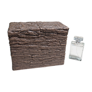 Boîte de rangement en cuir imitation écorce personnalisée de luxe monter et descendre emballage de parfum en bois boîtes de cadeau à bijoux en bois - Product Image 3