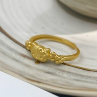 Bague ouverte en cuivre plaqué or Hello Kitty mignonne, design nœud de dessin animé, bijoux pour femme, pour mariage, usage quotidien, cadeau, assortiment décontracté