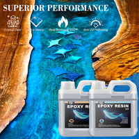 Résine époxy 100 oz / 2,6 L, kit de résine époxy transparente comme du cristal pour le moulage et le revêtement des dessus de table, sans bulles, durcissement rapide