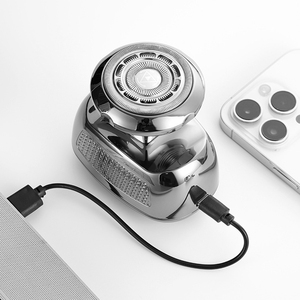 เครื่องโกนหนวดแบบพกพา ชาร์จผ่าน USB สำหรับผู้ชาย ใบมีดเดี่ยวแบบหมุน ยอดนิยมสำหรับใช้ในบ้านและพกพา - Product Image 4