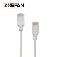 Zefan kabel ethernet cat6 cat6a, kabel Patch ramping lszh tembaga telanjang 28AWG 30awg tanpa pelindung rj45
