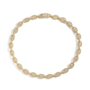 Chaîne de nez de <span class=keywords><strong>cochon</strong></span> unique Hop 11 MM, plaquée or, sertie de zircons, collier et bracelet pour homme, idéal pour les soirées - Product Image 3
