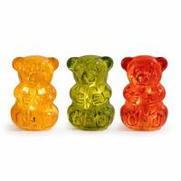 Lampe Ours en Verre Semoé Artisanale de 17 cm - Luminaire de Table LED en Verre Bulle Fantaisie pour Décoration de Chambre d'Enfant et Cadeaux