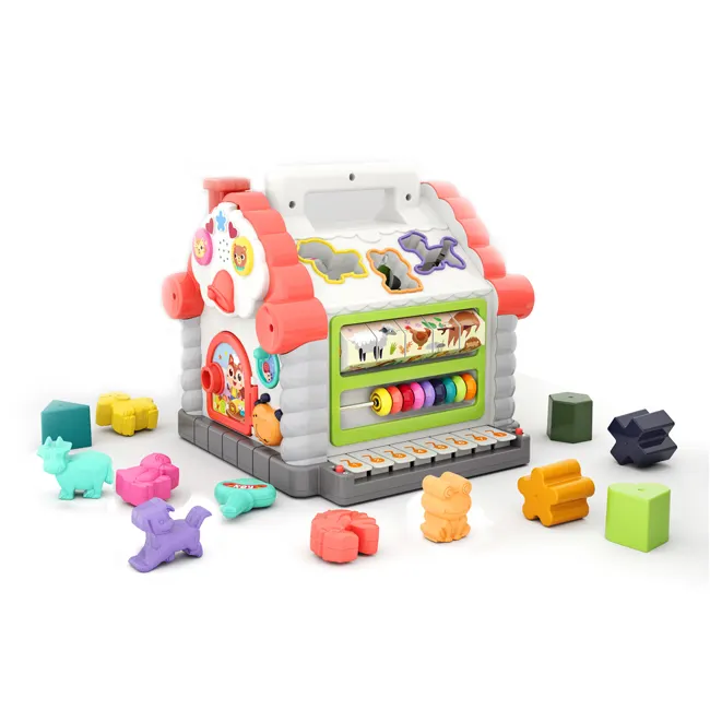 Huile speelgoed groothandel leren speelgoed grappige abacus en blokken kinderen speelgoed huis HC107766