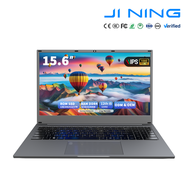 New Ultra Slim Laptop 15.6 Inch Intel Core I5 1235U IPS 1080P 16GB 512GB SSD Fingerprint Backlit Student Business Win11