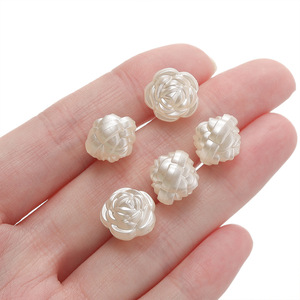 Abs <b>Rose</b> Beads 6mm High Gloss Three Dimensional <b>Petals</b> Diy Jewelry Accessories Loose Beads Wholesale - Product Image 4