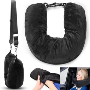 Portable Travelstorage Bag for Car U-Shaped Headrest Stuffable and Refillable <b>Neck</b> <b>Pillow</b> Sleeper Hold <b>Neck</b> Support - Product Image 2