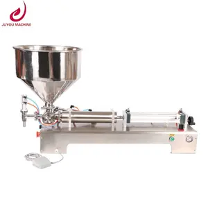 Máquina de enchimento de pasta de chocolate para bebidas e sabonetes, detergente pneumático horizontal semiautomático 5L, óleo de lavagem, bebidas carbonatadas