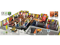 Fabricant professionnel d'équipements de trampoline pour parcs d'aventure intérieurs avec toboggan géant, parcours ninja et ballons Zorb pour centre commercial