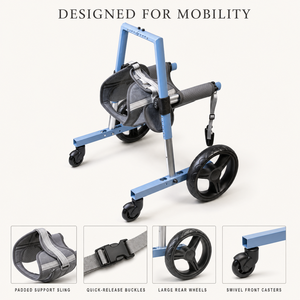 Adjustable Aluminum <b>Dog</b> Wheelchair with Gray <b>Sling</b> for Front Rear Leg Rehabilitation - Product Image 2