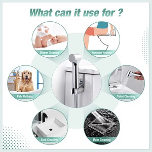 Juego de rociador de bidé de mano para inodoro, montado en la pared, de acero inoxidable 304, negro mate de lujo - Product Image 6