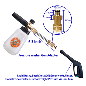 Canon à mousse de neige pour <span class=keywords><strong>nettoyeur</strong></span> haute pression avec adaptateur de baguette de pistolet de remplacement pour <span class=keywords><strong>Ryobi</strong></span> Husky - Product Image 6
