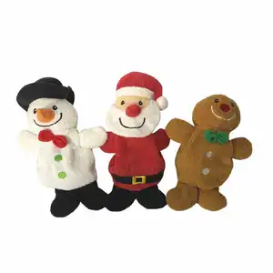 Peluche natalizio personalizzato giocattoli striduli babbo natale pupazzo di neve pinguino Gingerman Pet masticare coccole giocattolo per cani e gatti