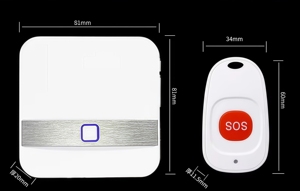 Kablosuz SOS Acil Çağrı Düğmesi Yaşlılar için Giyilebilir Sesli Kapı Telefonu Kolye Boyun Askısı Evde Bakım Güvenlik Uyarı Cihazı 60 433MHz - Product Image 3