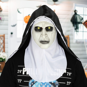 Venta caliente <span class=keywords><strong>Terror</strong></span> Full Face the Nun Mask for the Conjuring Valak Role Play Costume Halloween Ghost Scary Props - Product Image 3