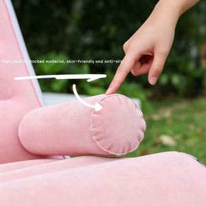 Quality Lounge Flocking Backrest Foldable <b>Inflatable</b> Rocking S Shape Pink Leisure <b>Sofa</b> Chair for Adult - Product Image 3
